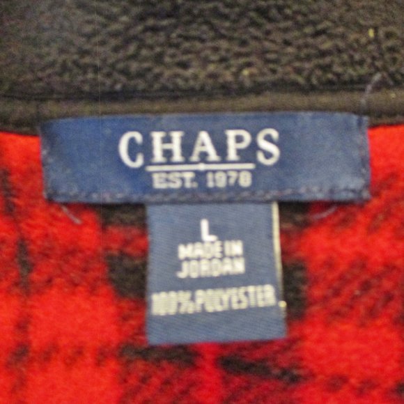 Chaps Women's Flannel Sleeveless Vest, Full Zip, Red and Black Plaid, Size L - Picture 10 of 12